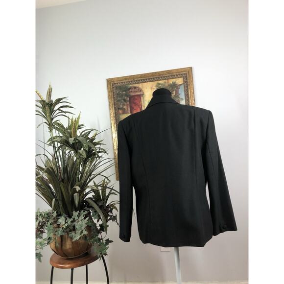 Henry Lee Women Blazer 12 Embroidered Long Sleeve Clueless Preppy Black 3 Button - Picture 3 of 8
